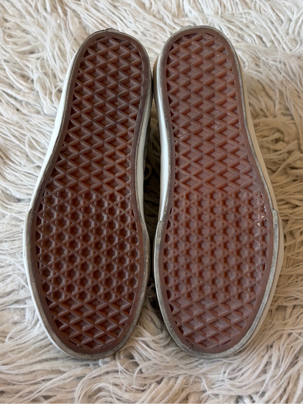 Vans Old Skool Platform Checkerboard Woven Lace Up Beige White Sneakers Shoes 8 - Picture 7 of 11